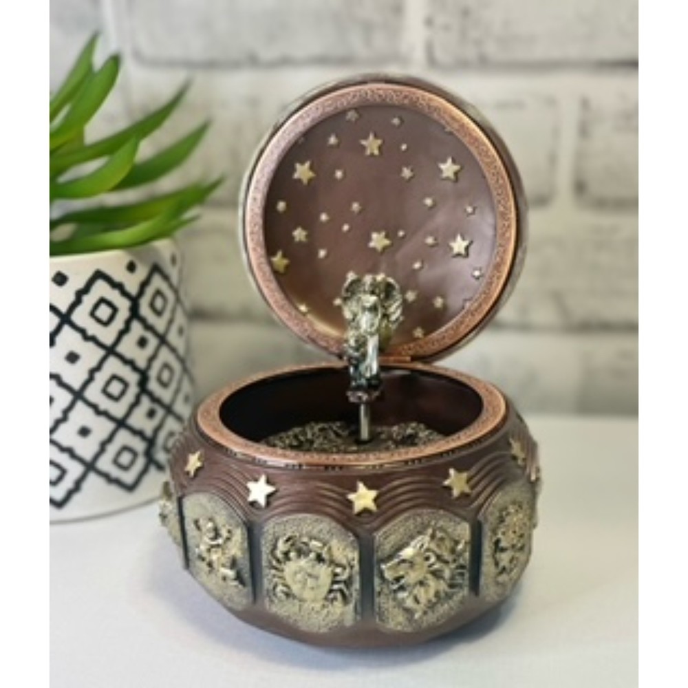 Vintage Style Constellation Zodiac Rotating Angel Goddess Music Box